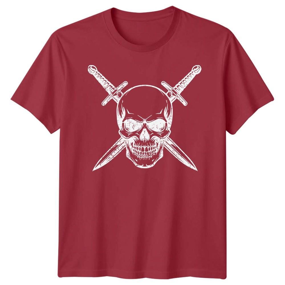 Skull Art Fantasy Unisexs TShirt Crossed Swords Graphic