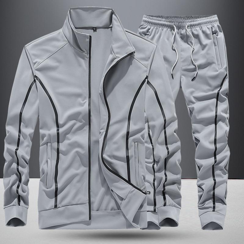Erkek Spor Giyim Setleri Günlük Eşofman Takımı Erkek Takımlar İki Parça Sweatshirt + Pantolon Büyük Beden