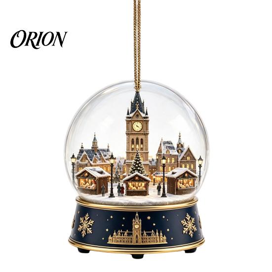 Festive Party Hanging Ornaments Christmas Crystal Ball Style Pendant with Rope, 2D Flat Acrylic Holiday Decorations Ornament for Tree Decoration
