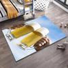 Cheers Toast Beer Foam Glasses Pattern with Blue Sky Background Printed Carpet Suitable for Use As an Anti-slip1 For1room and Bedroom Sofas