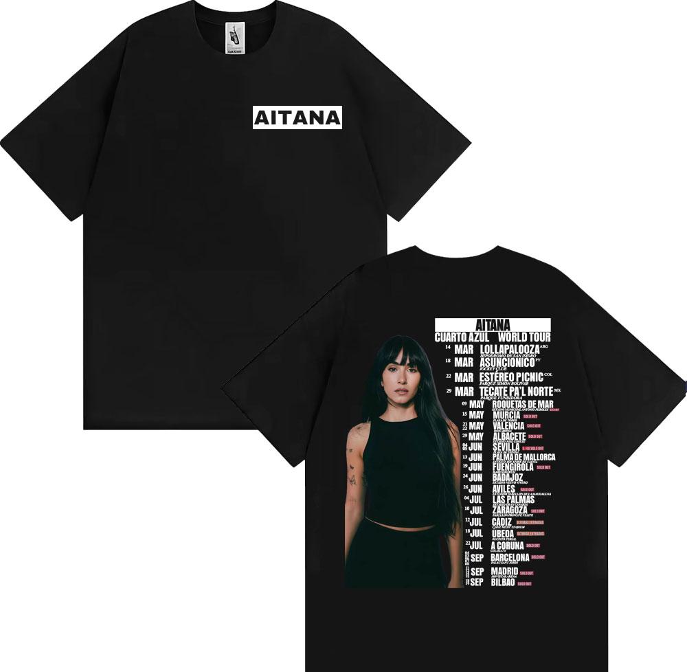 

Aitana Cuarto Azul Wdrld Tour 2026 T-shirts Men Women Hip Hop Hipster High Street T Shirt Casual 100% Cotton Short Sleeve Tsh... S разноцветный