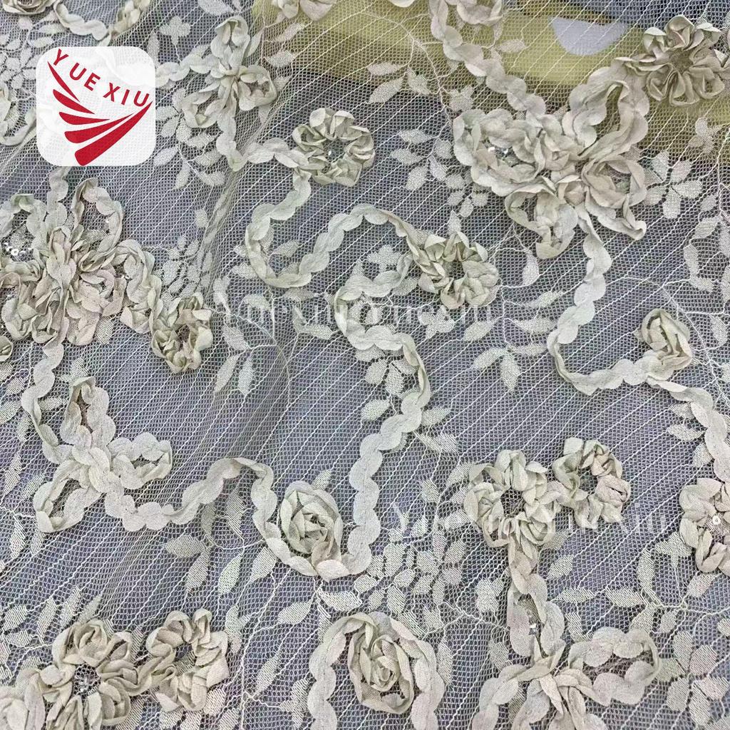 Lace Mesh Ribbon for Crochet Embroidery: 3-in-1 Fabric for French Skirts, Wedding Dresses, Evening Gowns, 3D Embroidery