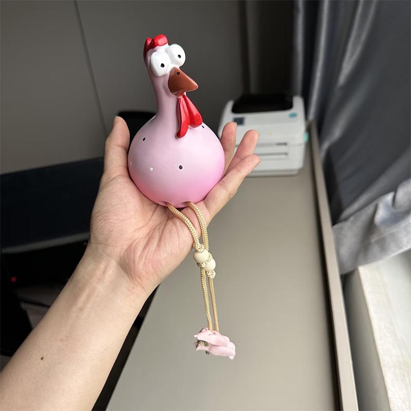Funny Big-Eyed Long-Legged Chicken Decorative Ornament Rooster Figurine Resin Animal Statue Garden Yard Decoration Home Decor