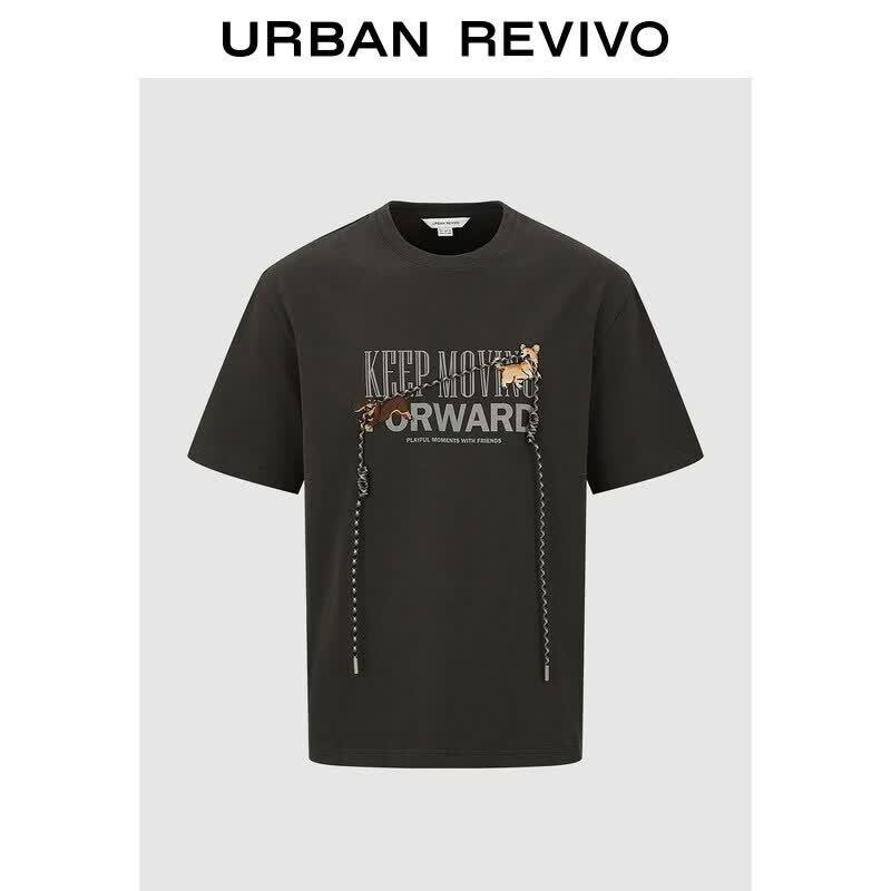 UR2026 Men s Trendy Embroidered Cotton Short-Sleeve T-Shirt S