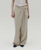 Soltipebeul Garment-Dyed Soft Denim Wrap Trousers [Beige]
