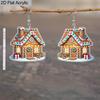 2D Flat 2pairs Christmas Candy House Acrylic Dangle Earrings, Perfect Gift for Women, Christmas Party Jewelry