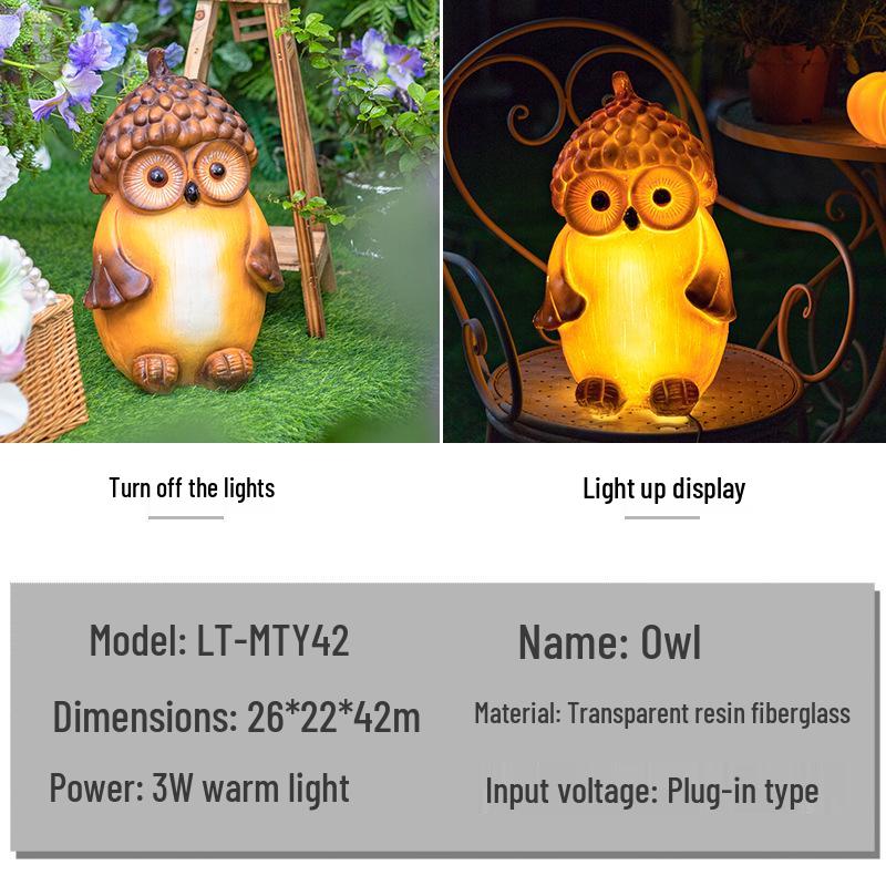 Portable Moon, Durian, Pumpkin, Goose, and Owl Animal Lamps - Solar-Powered Outdoor Decor