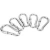 5pcs 120mm Locking Carabiner Clip Heavy Duty Spring Snap Hook with Nut Lock Buckle for Camping