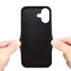 DENIOR For iPhone 17 Case Card Holder Kickstand Leather + PC + TPU Phone Cover