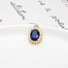 Copper-Edged Glass Crystal Zircon Oval Pendant DIY Necklace Earring Hairpin Ancient Style Material