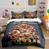 Yorkie Christmas Celebration Bedding Duvet Cover Set (1*Duvet Cover 2*Pillowcases, Without Duvet Insert)