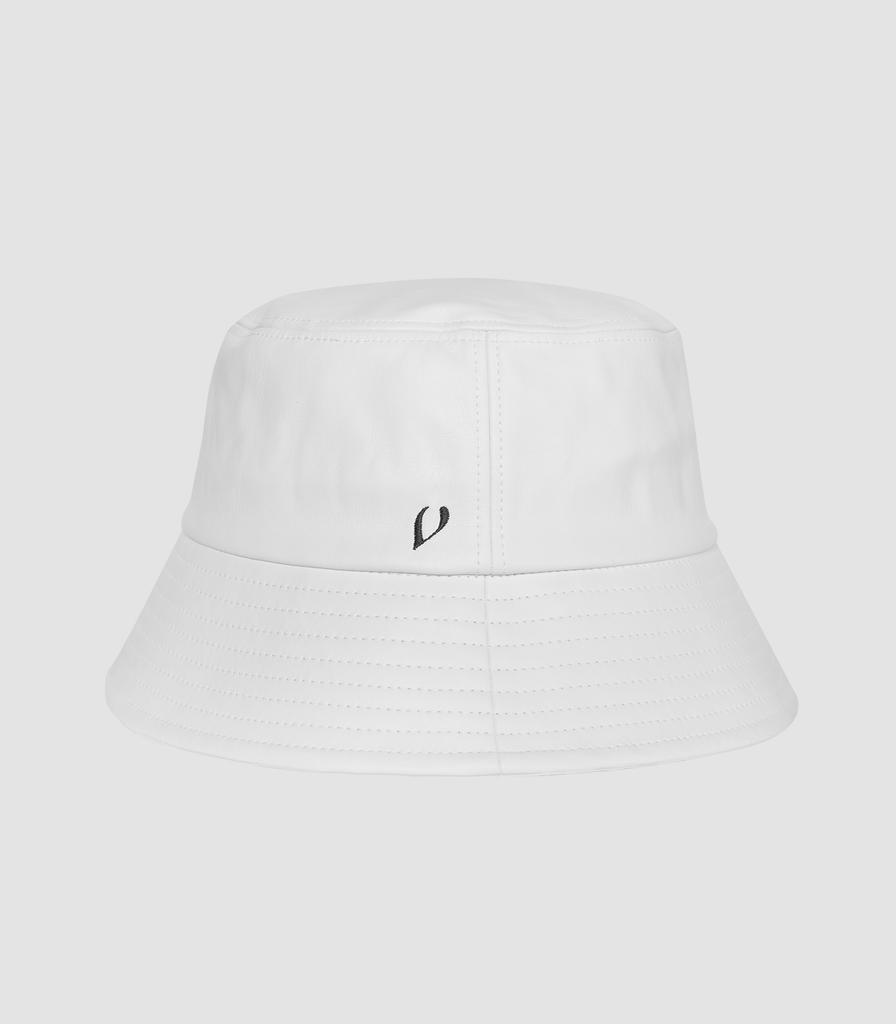 VIBRATE Soft Leather Bucket Hat (White)