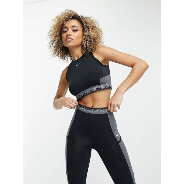 

Черная укороченная майка прямого кроя Nike Pro Femme Training