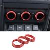 Fit For Defender 110 - Red Aluminum Rear AC Knob Ring Cover Trim 3pcs
