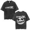 Gorillaz "The Now Now" 2018 Tournée Nord-Américaine Vintage Délavé Acide Double Face Graphique Oversize T-Shirt Noir | T-shirt Merch de Tournée pour Fan de Groupe Virtuel