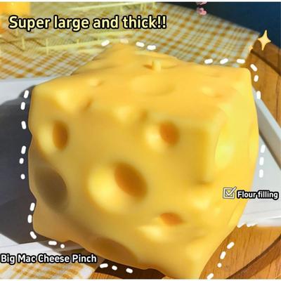 Extra Large Size Cheese Squeeze Toy Super Soft Slow Rebound Fidget Toy  Stress Relief