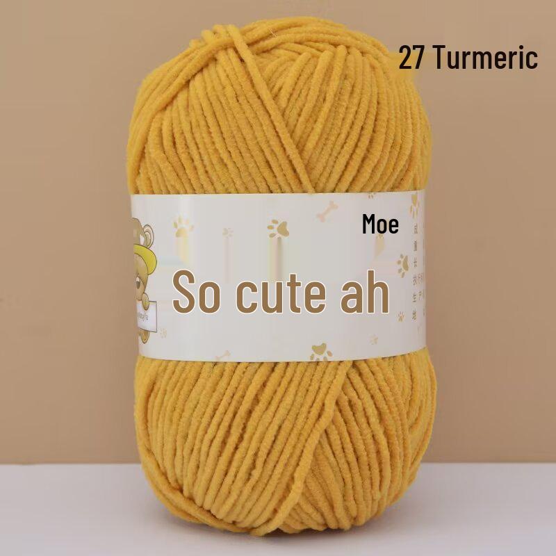Chenille Crochet Yarn - Medium Thick Hand-Knitted for DIY Crafts & Dolls