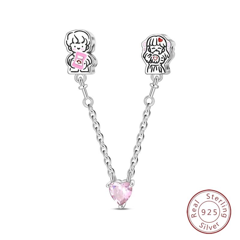 Original Luminous Charms Copper Fixed Clamp Beads Flower Fairy New Year'S Pendant Fit Bracelet Women Jewelry Gifts