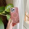 Quicksand Magnetic Magnets Case for iPhone 14 13 Pro Max 16 15 Glitter Powder Flakes Phone Cover Hard Conque Liquid Shell