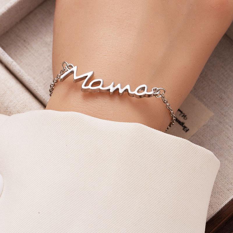 Elegant Mama Letter Bracelet – Personalized Beaded Jewelry, Perfect for Mother's Day Gift