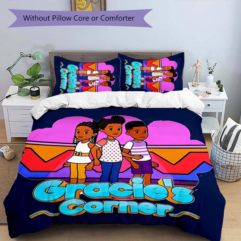 3pcs Gracie's Corner pattern bedding set duvet cover set includes duvet cover &pillowcases, perfect all season bedroom decoration & gift