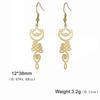 Skyrim Unalome Lotus Flower Dangle Earrings Stainless Steel Yoga Buddhism Pendant Drop Earring Spiritual Jewelry Gift for Women
