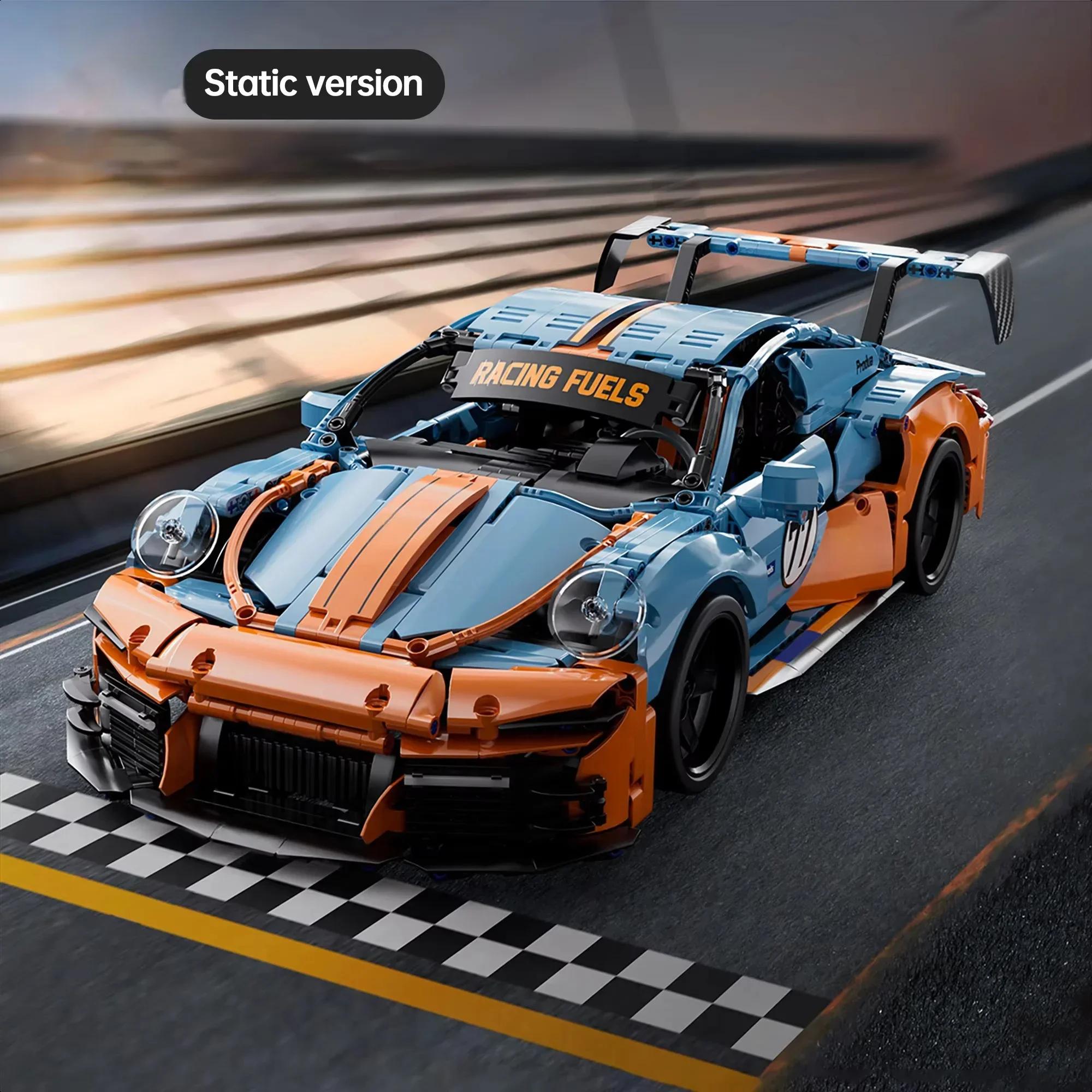 New Technical Building Blocks  Aldults Racing Car Static Model or Remote Control Electric RC Cars Version Construction Boy Toy with box