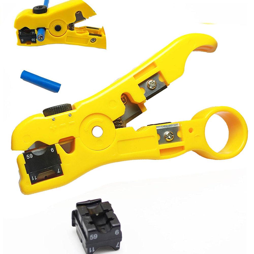 Multi-functional Electric Wire Stripping Knife, Cable Cutter Stripper Tool for UTP STP RG59 RG6 RG7 RG11 Coaxial & Network Cable Maintenance