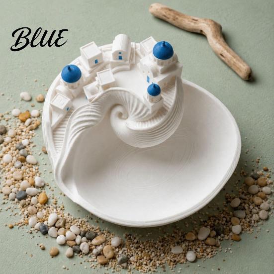 Blue Dome Ring Holder Santorinistyle Catchall Bowl Catch All Tray Organizer Greek Island Organizer Desktop Decor Shell Small Accessory Storage for