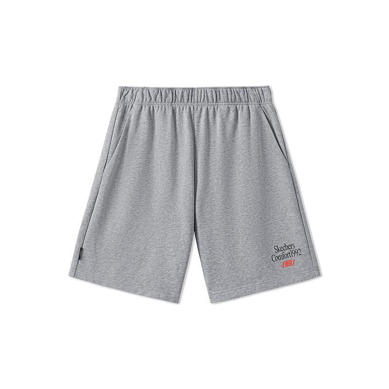 Skechers Sports Lifestyle Series Knitted Comfortable Lace-Up Durable Casual Sports Shorts Men shorts Gray L225M110-004F S