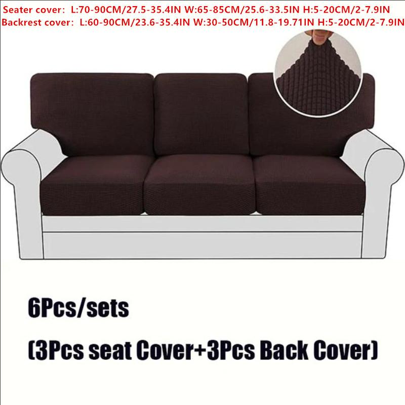 Elastic Sofa Cushion Cover, Couch Cover, Furniture Protector, Living Room, 4 Pcs, 6Pcs Set