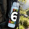 1PC It Is My 6th Birthday Number Print 750ml Color Plastic Sports Water Bottle Leakproof Flip Straw Lid Suitable for Sports Office Home Use