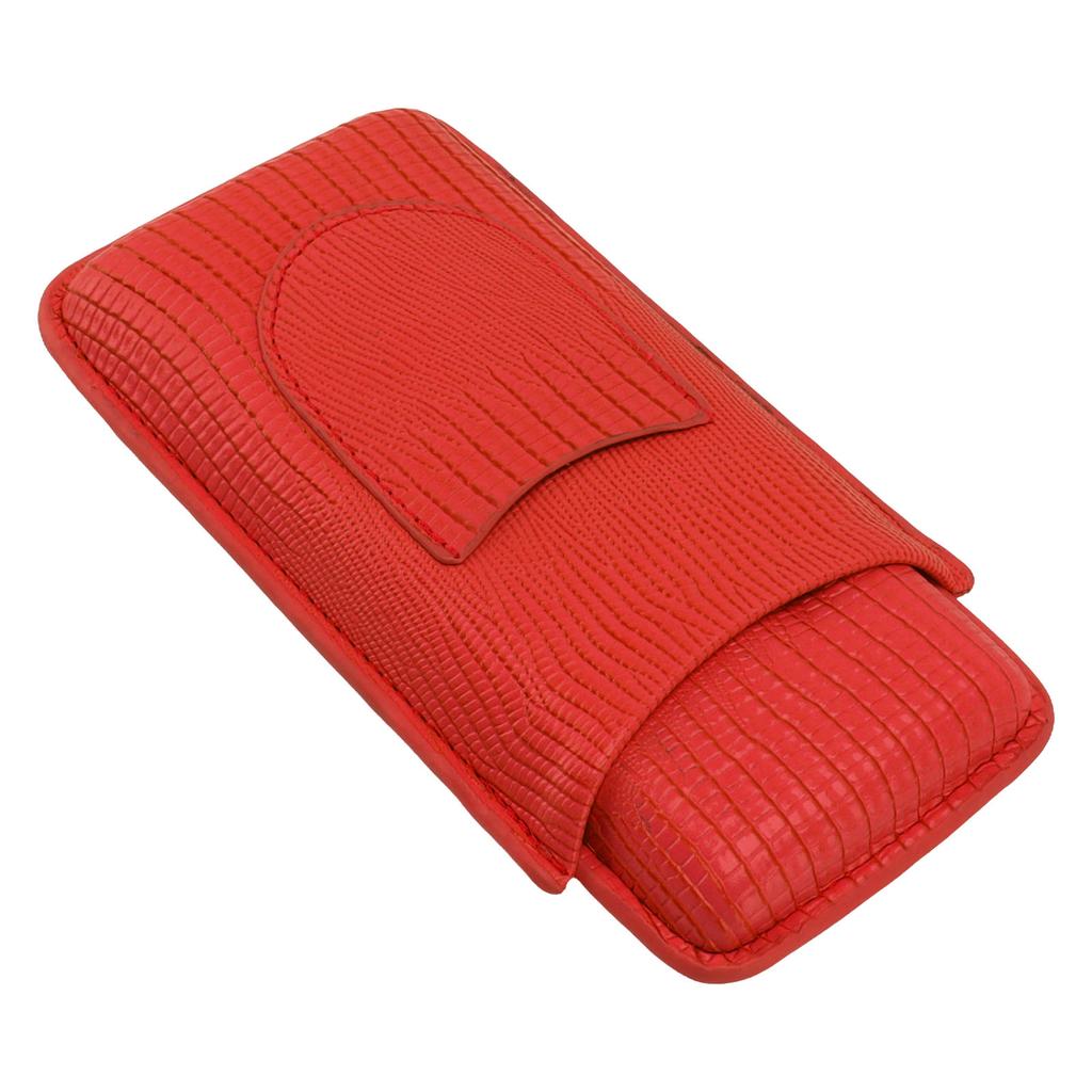 Cigar Holder Portable Moisturizing Comfortable Touch Colorfast Precise Stitching Travel Cigar Case for Men Red