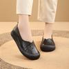 New Top‑Layer Cowhide Mom Slip‑on Shoes, Retro Shallow Mouth Flat Loafers, Anti‑Slip Wear‑Resistant Soft‑Sole Comfort Women Shoes SA‑7022