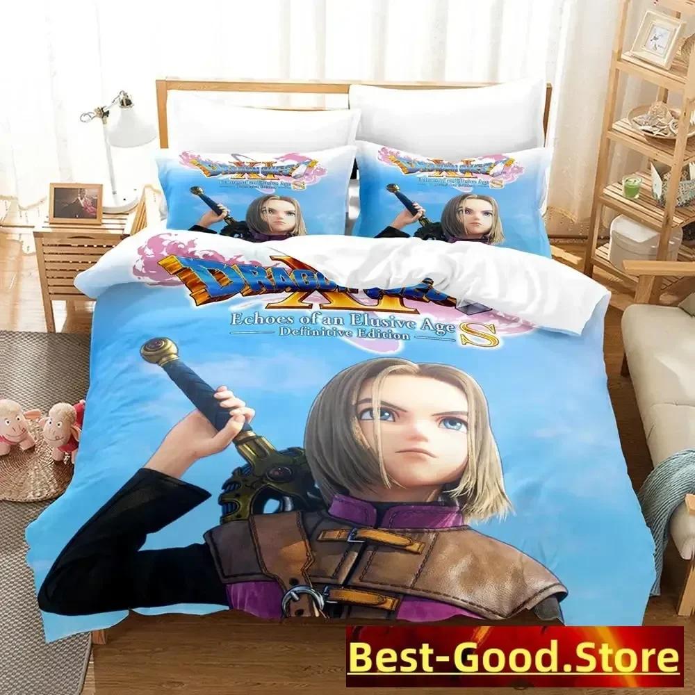 Spiel Dragon Quest XI Beding Set Einzel Doppel Voll Königliche Größe Abmessungen Abmessungen Bettwäsche Set Erwachsene Kinder Schlafzimmer Bettbezug Sets parure de
