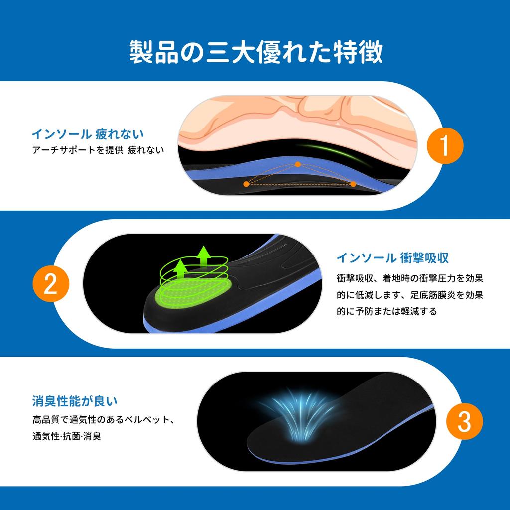 NICEUS Fasciitis Arch Support Insoles for Comfortable Walking and Ideal for and Exercise Features Shock Odor and and [Plantar Insoles] Standing,