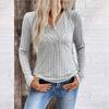 Womens V-Neck Long Sleeve Knit Top Casual Pullover Sweater Soft Comfort Fit Regular Cut