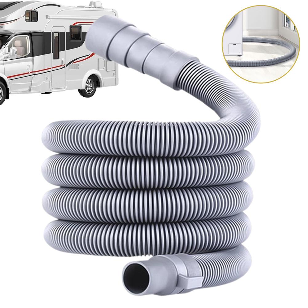 RV Washing Machine Drain Pipe 2/5/8M Length Flexible Corrugated Hose for Camper Van Motorhome Sewer Discharge Accessories X7B5