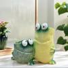 Whimsical Frog Planter Pot, Resin Cartoon Frog Flower Pot with Drainage Hole, Creative Garden Decor for Indoor Outdoor Plants