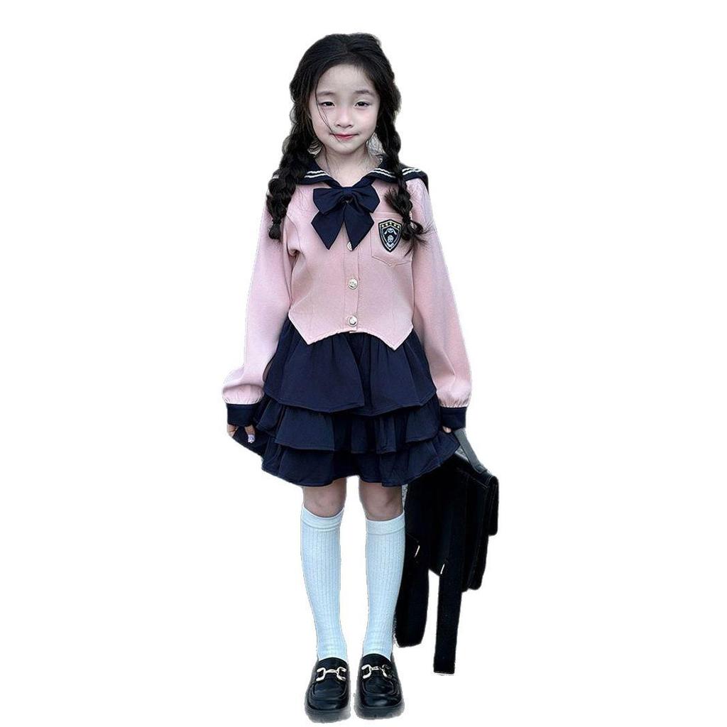 Girls' Academy Style Skirt Set - Spring/Autumn 2025, Princess Style Outfit for Middle & Large Children