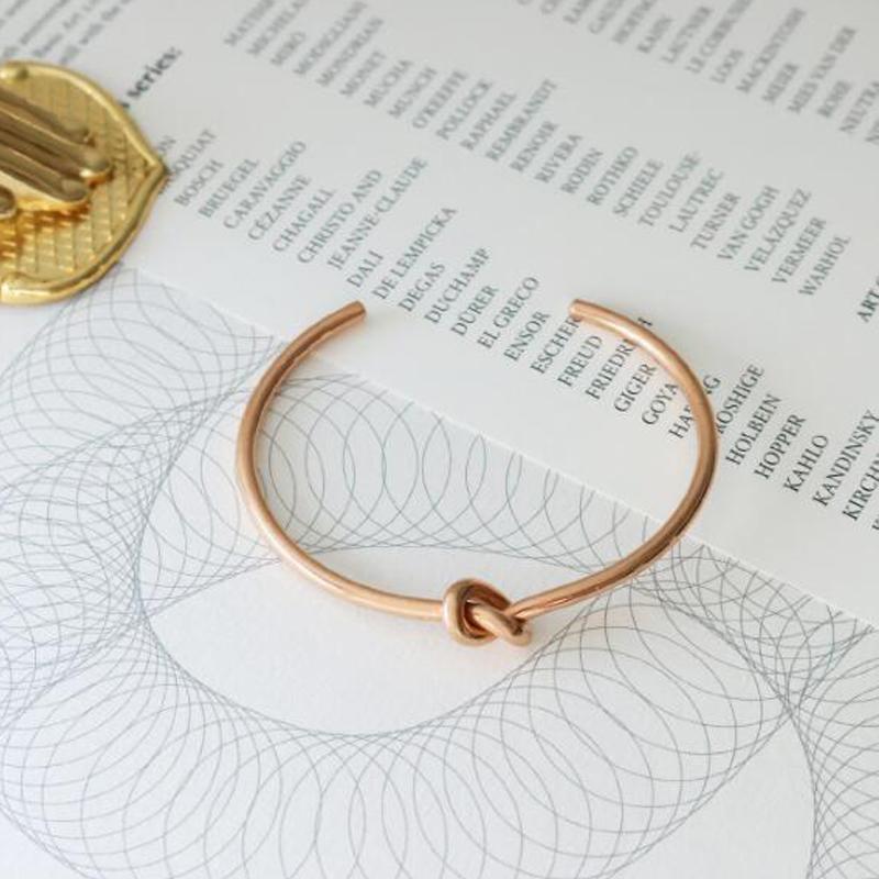 Βραχιόλια 3,5 χιλιοστών μοντέρνα, στρογγυλά βραχιόλια με μανσέτα ανοιχτού κόμπου για γυναίκες Κομψά χρυσά κοσμήματα Noeud περιβραχιόνιο Pulseiras