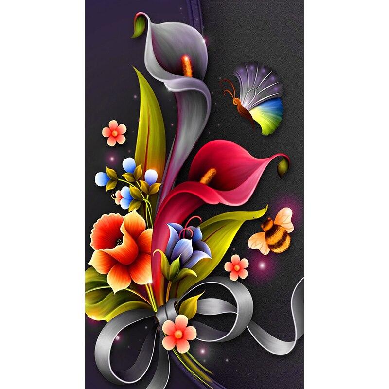 

Новый 5D DIY алмазная живопись полный круглый дрель абстрактный цветок вышивка крестиком пейзаж Алмазная вышивка ремесла домашний декор Full Round 20x25CM
