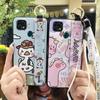 Lanyard Anti-knock Phone Case For ZTE Blade 20 Wristband Kickstand Shockproof Wrist Strap Cute Cartoon Protective Ring