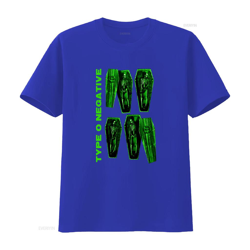 Type O Negative Coffin Skeleton T Shirt for Gothic Rock Band Vintage Washed Versatile Soft Designer Clothes Stretched Graphic