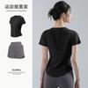 Yoga clothes women's Pilates training clothes summer thin loose quick-drying running sports fitness tops breathable mesh