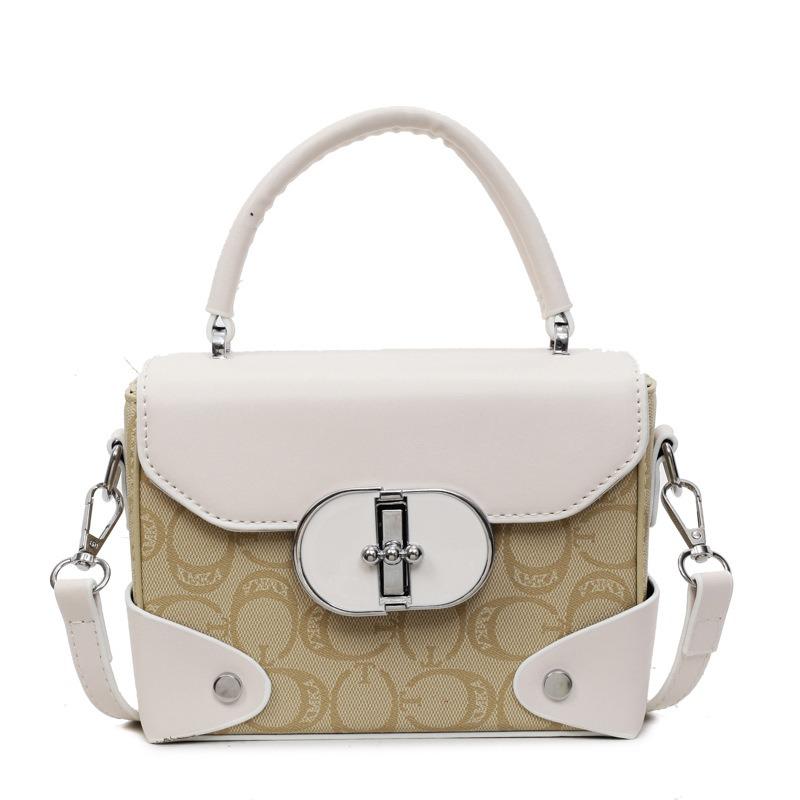 

Новая сумка-тоут женская сумка модный высококлассный дизайн тренд универсальная маленькая квадратная сумка на одно плечо через плечо покинуть белый