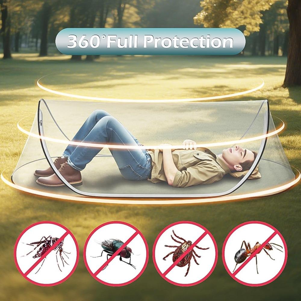 161° Full Protection Pop-Up Portable Mosquito Net Tent Instant Foldable Bed Canopy for Indoor Outdoor Use for Bed Camping Travel