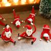 Yousheng Santa Claus Yoga Glass Ornament Desktop Art Figurine Healthy Humorous Holiday Decor Glass Art Ornament