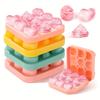 Bac à glaçons en silicone 9 cavités avec entonnoir, formes Cœur Rose et Diamant pour Cocktails, Whisky et Boissons