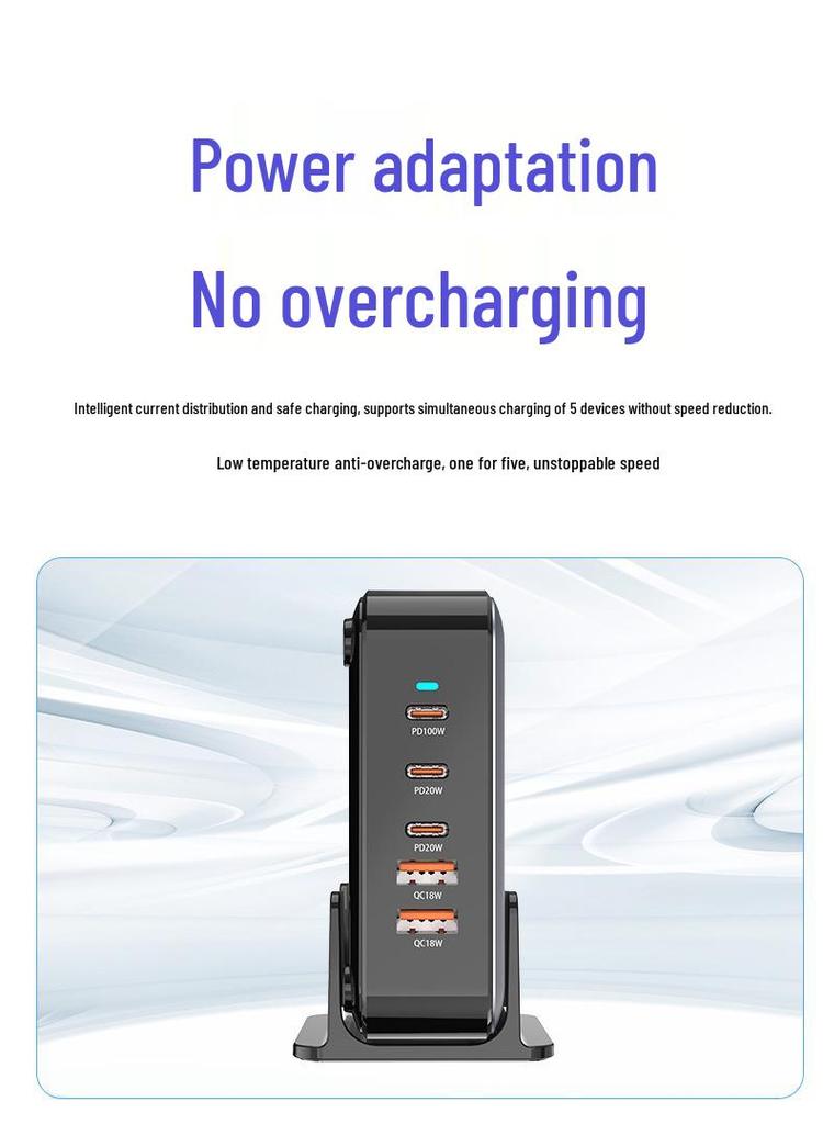 Nitride 200W Multi-Port Fast Charger for Mobile Phones, Laptops, and More Devices